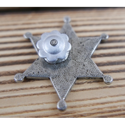 Gwiazda Szeryfa Srebrna Country Western Star Znaczek Odznaka Pin Sheriff